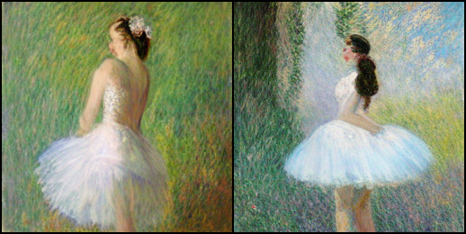 a portrait of a ballerina bride in Monet style